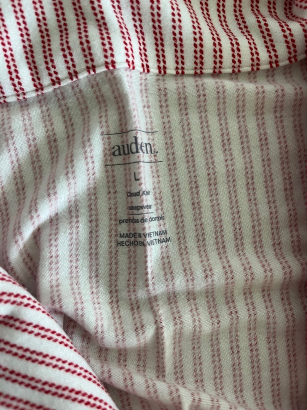 Women's red Striped Pajama Set - Button-Down Top & pants - Picture 5 of 5